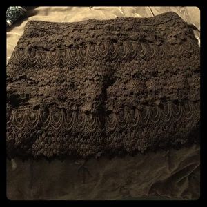 American Eagle lace boho fringe mini skirt